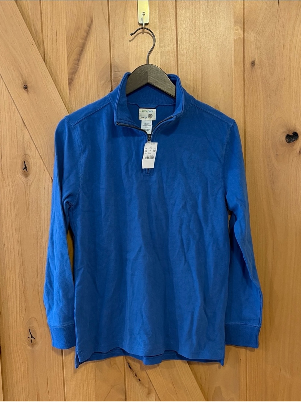 Crewcuts Boys Cotton Quarter Zip Pullover Sweatshirt Blue Size 14 NWT Prep